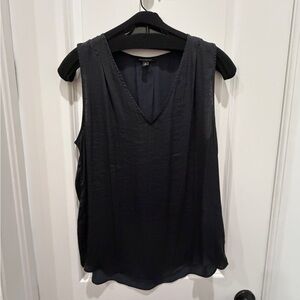 Elegant Silk Black Sleeveless Top